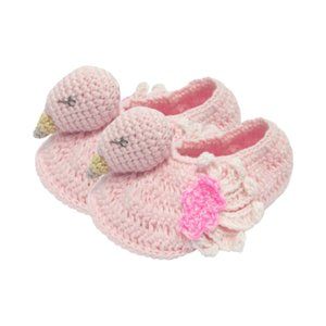 Soft Pink Flamingo Crochet Booties